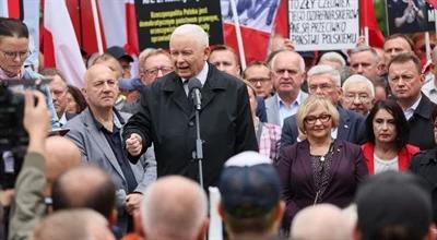 Protest PiS pod ministerstwem. Kaczyński grzmi